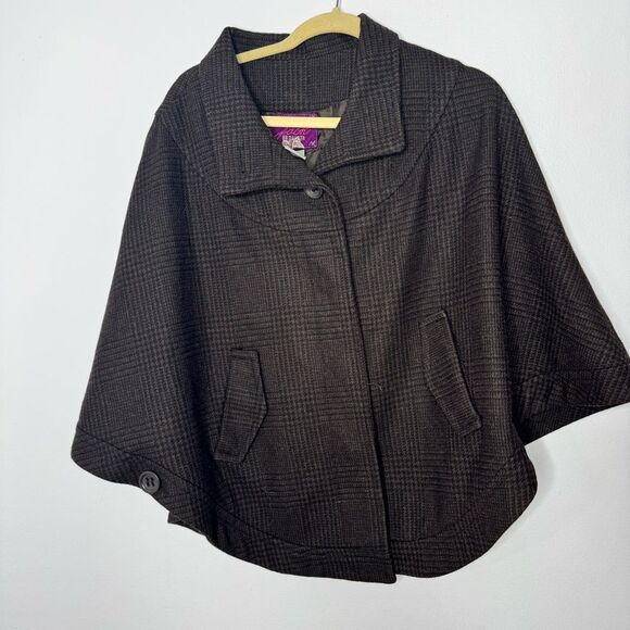 Vibtage wool blend BB Dakota poncho coat size large - Picture 1 of 7